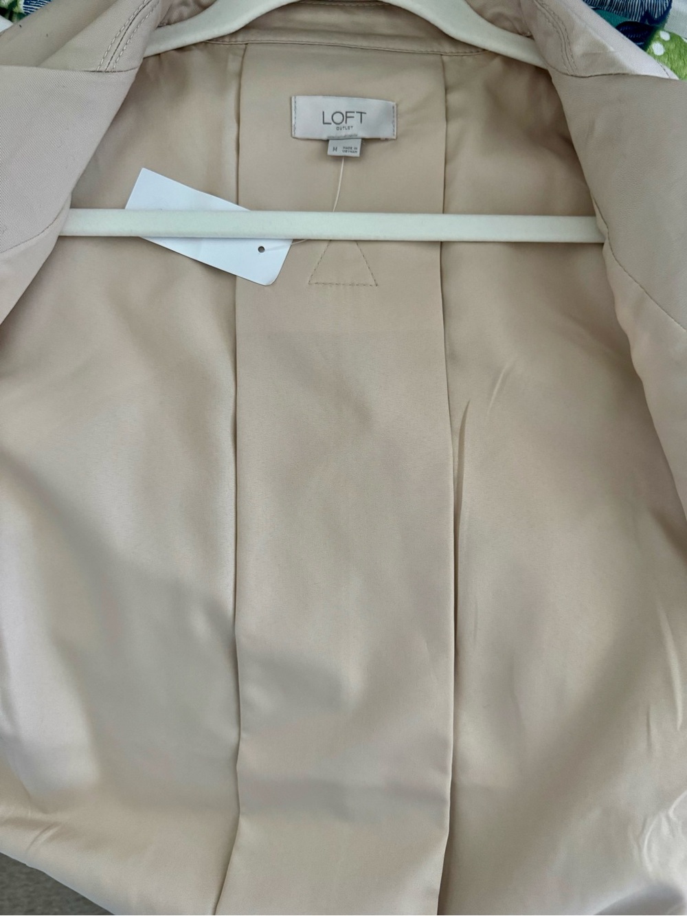 LOFT Beige Cropped Double-Breasted Trench Coat Jacket NWT M academia Preppy Chic - Picture 9 of 11